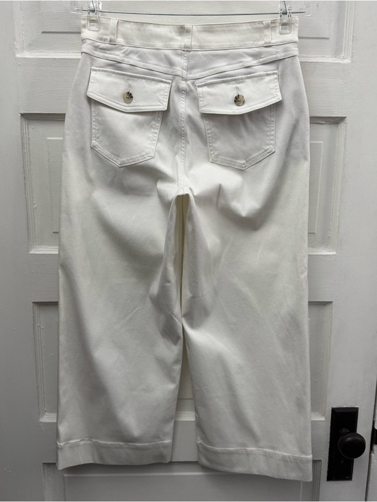 Spanx White Cropped Wide Leg Pants Clean Girl Minimalist M - Picture 4 of 10